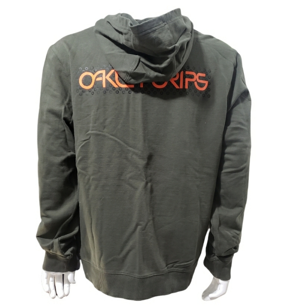 OAKLEY O-Grip Logo Full Zip-up Hoodie Dark Brush Men's Size XXL - Picture 2 of 14